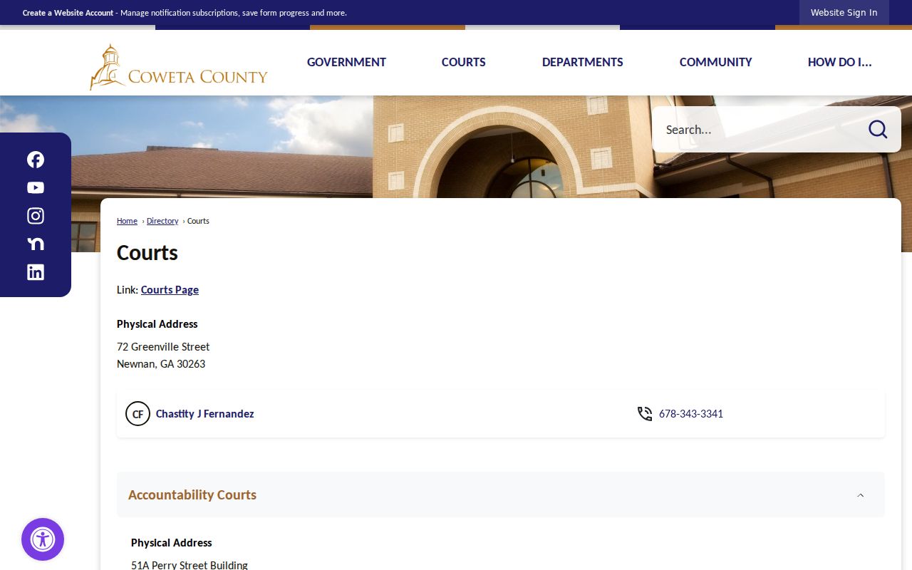 Coweta County court directory for bench warrant routing