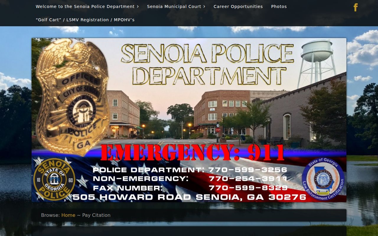 Senoia warrant records citation payment routes