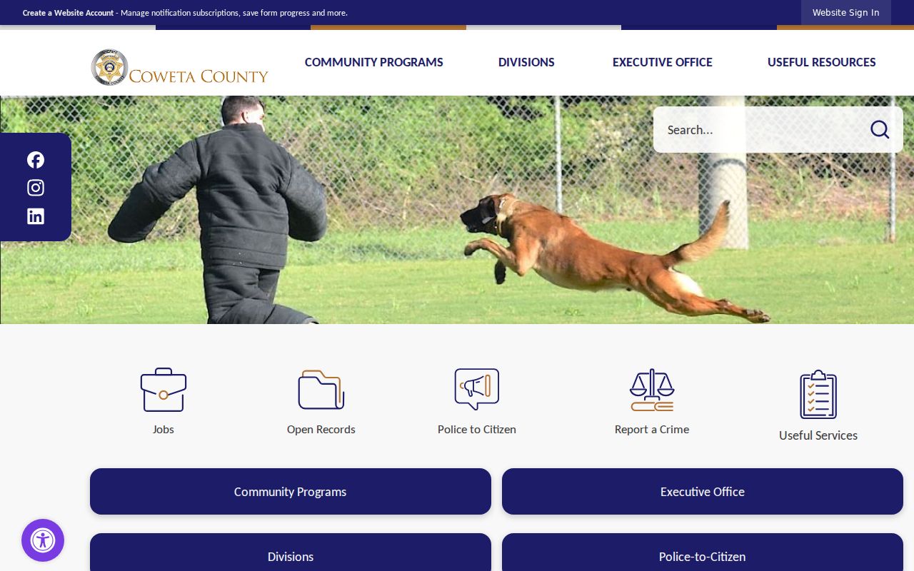 Coweta County Sheriff warrant records entry page